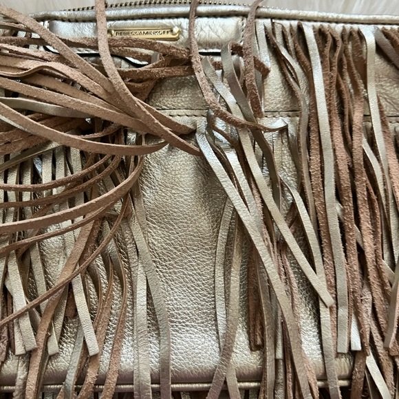 Rebecca Minkoff | Gold Leather Fringe Clutch Purse - Picture 4 of 8